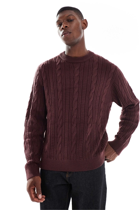 Свитер с косой вязкой артикул 150034891