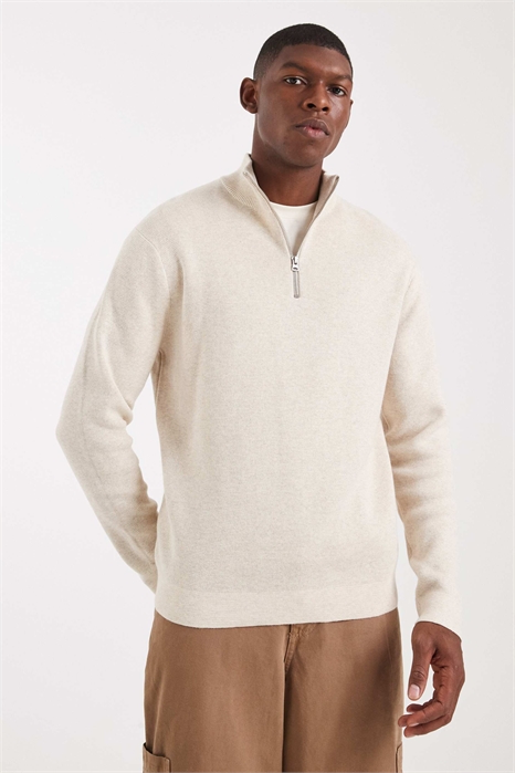 Свитер из трикотажа с полузастежкой-молнией артикул 152795860