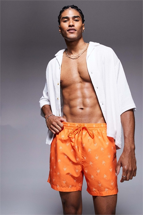 Плавки с принтом в виде пальм артикул 143439860