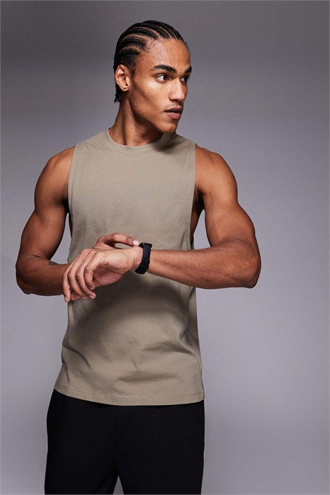 Тренировочная майка Icon из хлопка с заниженными проймами и технологией быстрого высыхания артикул 151738761