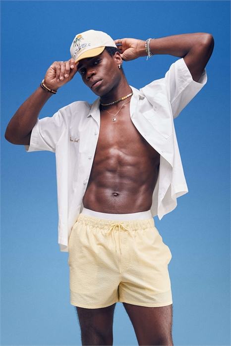 Плавательные шорты из ткани «сирсакер» артикул 140623038