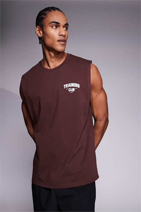 Футболка-майка из плотной хлопчатобумажной ткани с крупным принтом от Training Club артикул 153908372