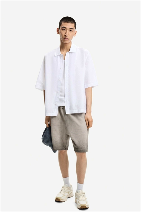 Бермуды из вафельной ткани с эффектом потертости артикул 149423532