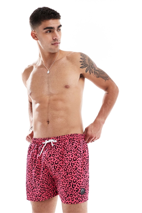 Мужские плавки с розовым леопардовым принтом артикул 148570180