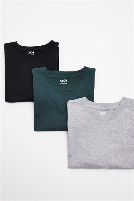 Набор из 3 футболок с круглым вырезом «Essentials» артикул 149512940