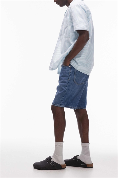 Джинсовые шорты свободного кроя с эффектом выцветания артикул 140414631