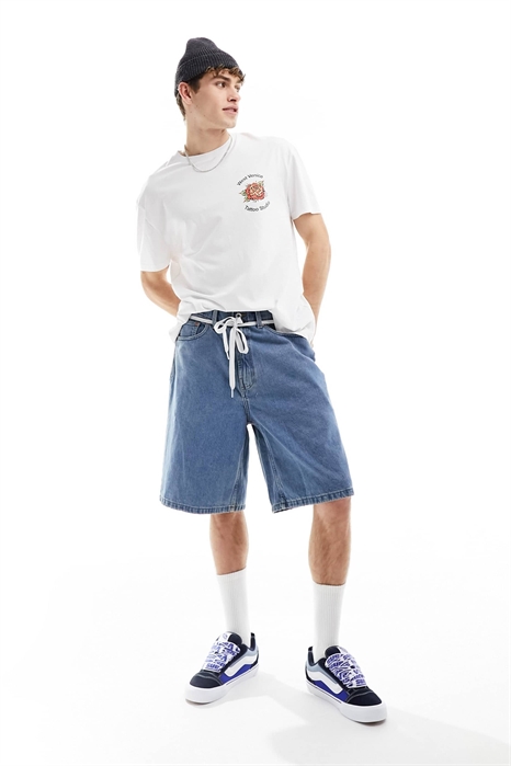 Шорты из джинсовой ткани свободного кроя Check-5 артикул 134201885