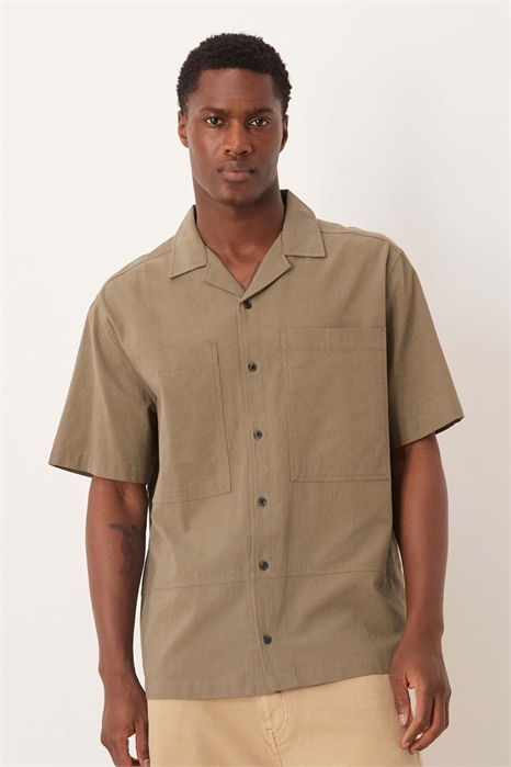 Рубашка свободного кроя из хлопка с нагрудным карманом артикул 150505990