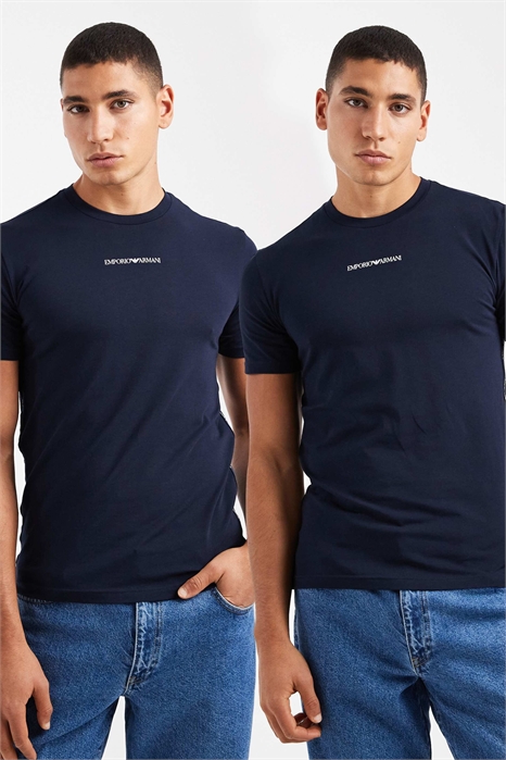 Набор из 2-х футболок с логотипом и короткими рукавами для отдыха артикул 148999318