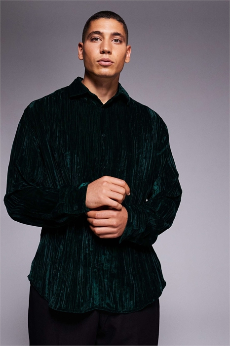 Рубашка из мягкого гофрированного вельвета артикул 151300478