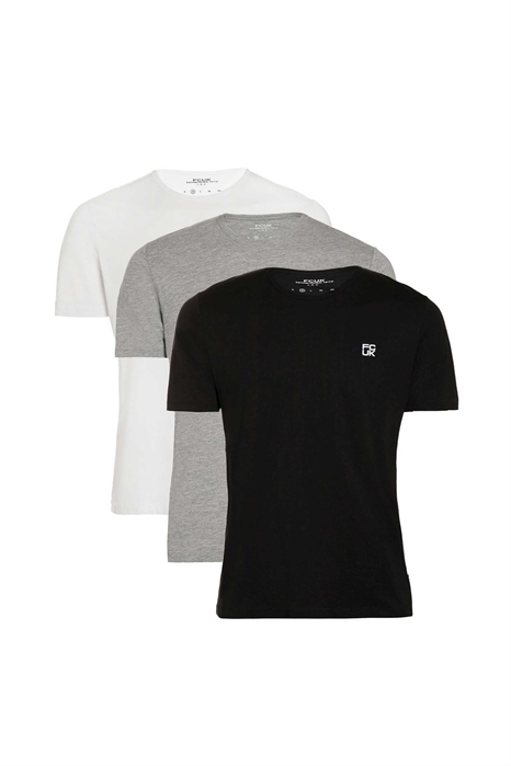 Набор из 3 хлопковых футболок FCUK с круглым вырезом и короткими рукавами артикул 152242470