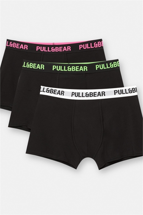 Набор из 3 черных боксеров с неоновым поясом артикул 150723949