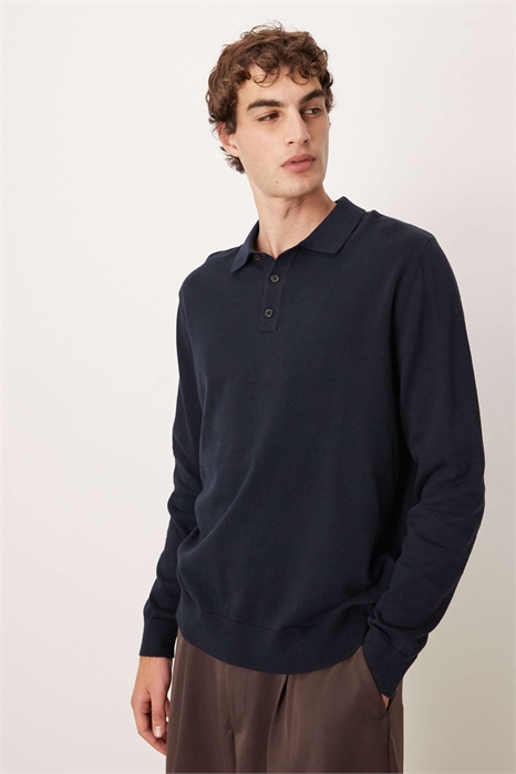 Трикотажное поло с длинными рукавами свободного кроя артикул 142325885