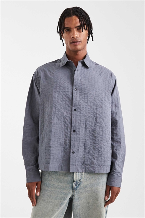 Рубашка свободного кроя с текстурированной поверхностью артикул 147329303