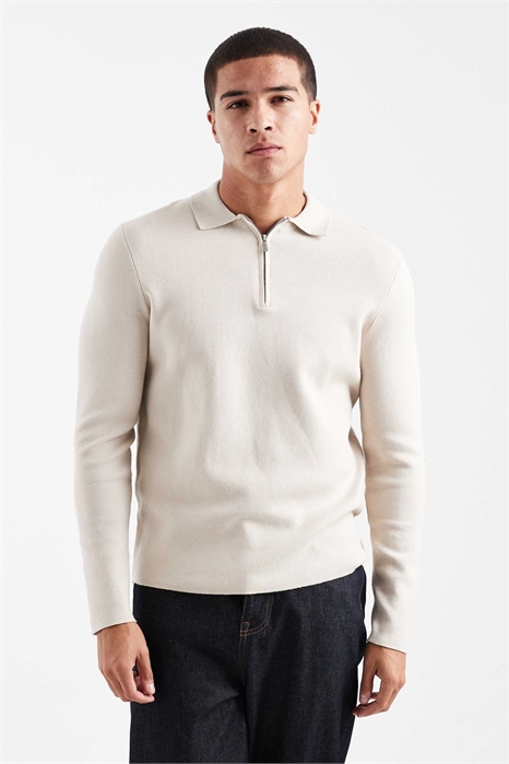 Трикотажная рубашка-поло с полузастежкой-молнией артикул 151099631