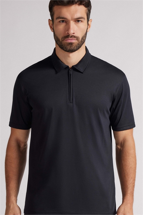 Поло с короткими рукавами и застежкой-молнией артикул 154061211