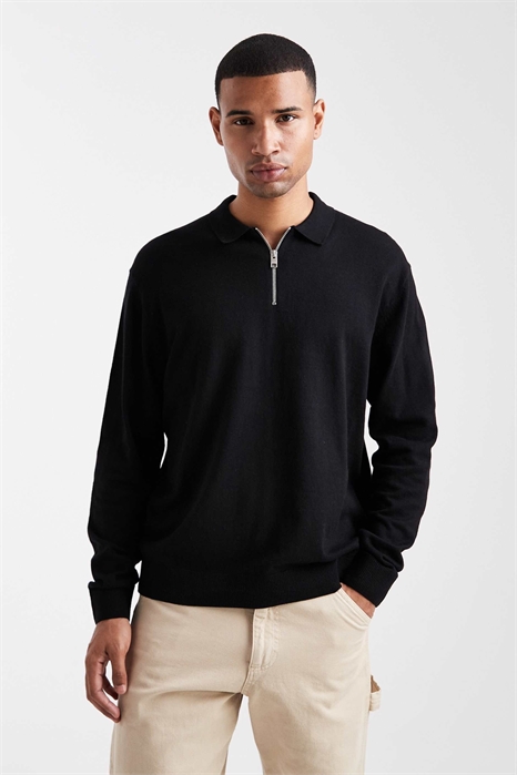 Трикотажное поло с четвертью молнии артикул 148489061