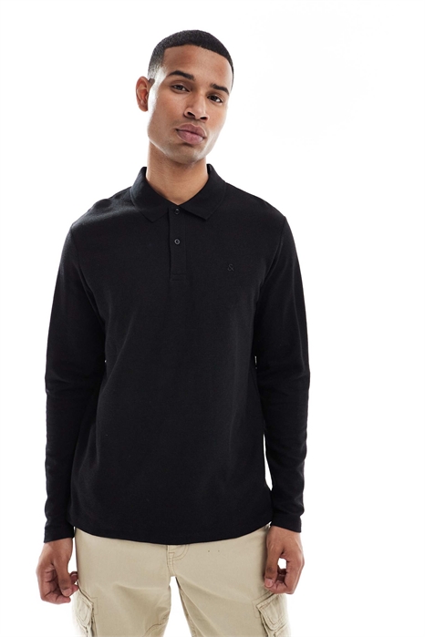 Текстурированная рубашка-поло с длинными рукавами артикул 148489137