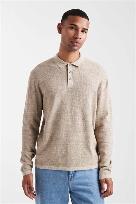 Трикотажная рубашка-поло с длинными рукавами артикул 148489094