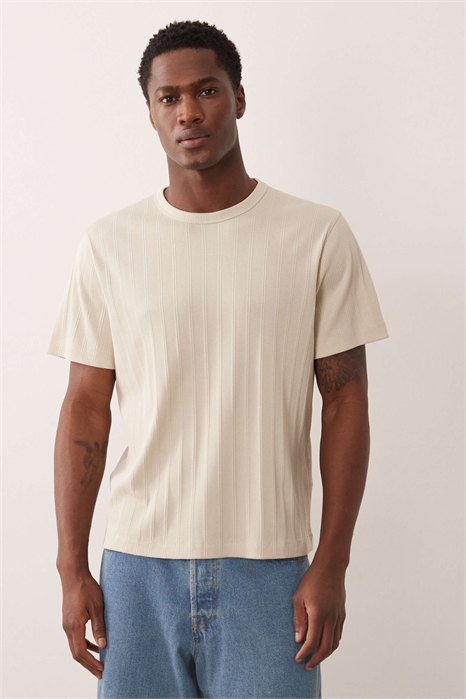 Футболка с ребристой текстурой премиум-класса артикул 155541498