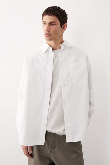 Рубашка-оксфорд свободного кроя артикул 149246700