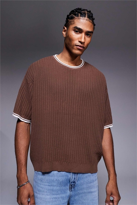 Объемная вязаная футболка артикул 141705079