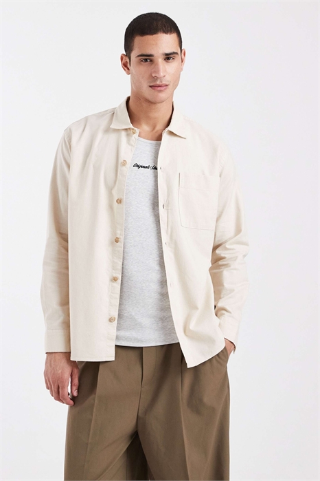 Льняная рубашка-оверсайз артикул 153910394