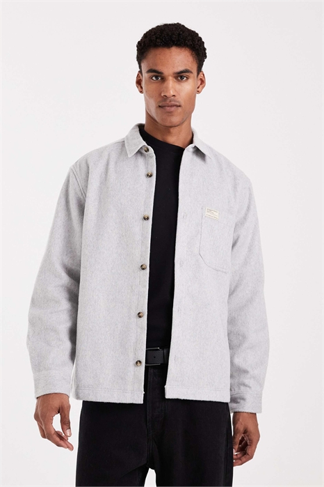 Рубашка-оверсайз под шерсть с нашивкой артикул 149246702