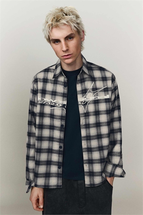 Рубашка в клетку с длинными рукавами артикул 156241920