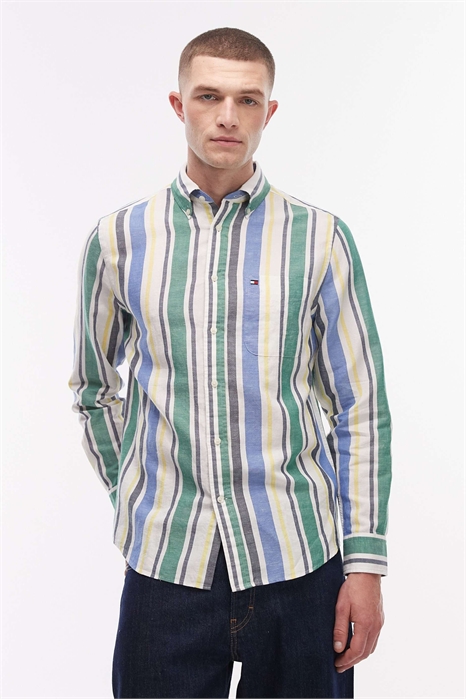 Рубашка из смешанного льна артикул 154168323