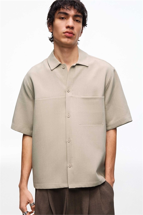 Рубашка с короткими рукавами и прямого кроя артикул 155532849