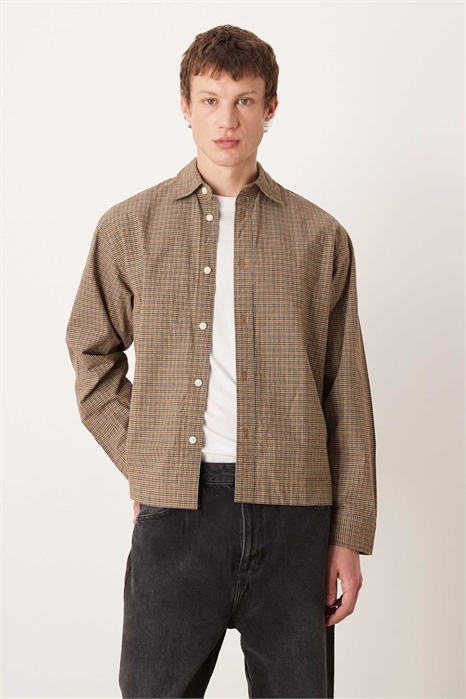 Рубашка в клетку свободного кроя артикул 151525721