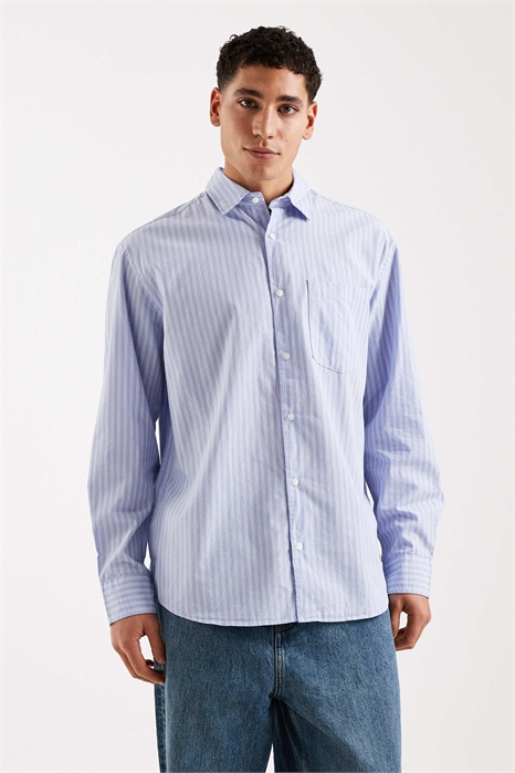 Рубашка из поплина в полоску артикул 152463553