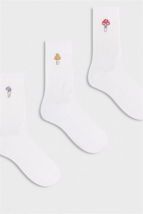 Набор из 3 пар носков с вышивкой в виде грибов артикул 153981918