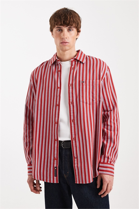 Рубашка в полоску свободного кроя артикул 151338423