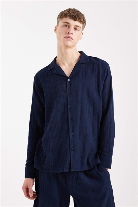 Пляжная рубашка с длинными рукавами и узором «вафелька» co-ord артикул 152630713