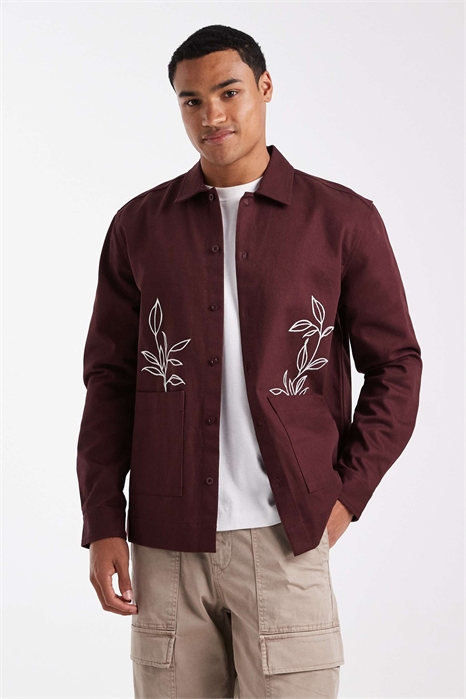 Рубашка свободного кроя с вышивкой артикул 151527731