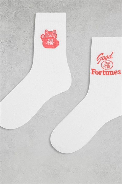 Набор из 2 пар носков с изображением кошки-тамагочи артикул 150079162