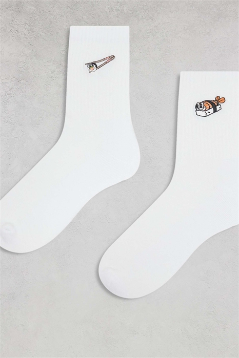 Набор из 2 пар носков с вышивкой в виде суши артикул 150079068