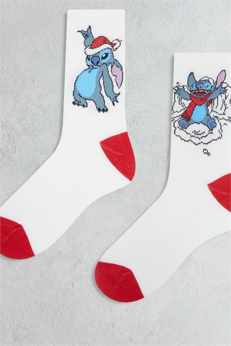 Набор из 2 пар носков Disney с изображением Стича в рождественском стиле артикул 148918781