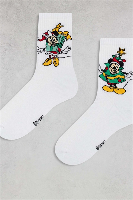 Набор из 2 пар носков Disney с рождественским рисунком Микки и Минни артикул 148918680