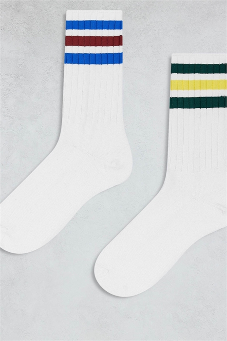 Набор из 2 пар ребристых носков с коротким голенищем артикул 138343392