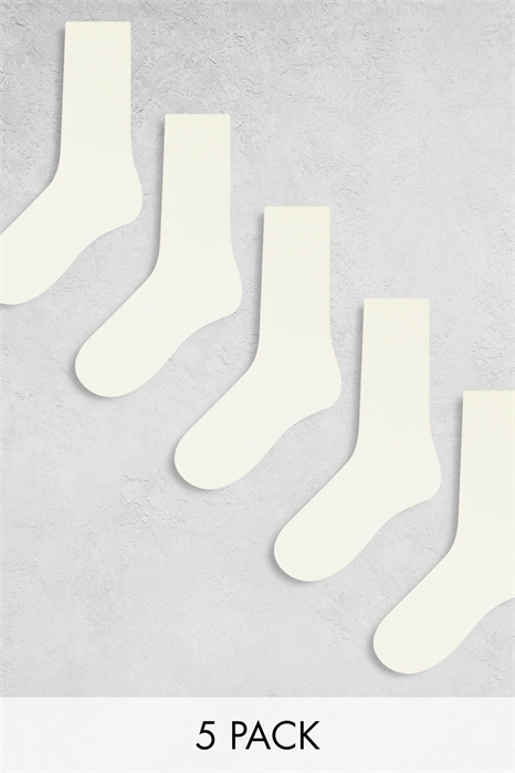 Набор из 5 пар спортивных носков кремового цвета артикул 136717508
