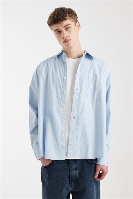 Хлопковая рубашка с длинными рукавами из поплина артикул 153808055