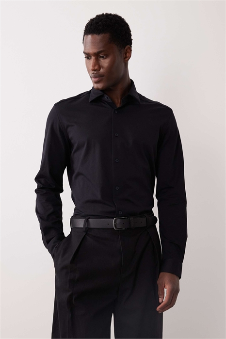 Рубашка из смешанного хлопка с зауженным кроем, не мнущаяся артикул 155216256