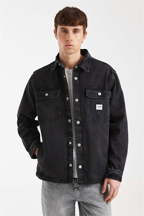 Джинсовая рубашка-оверсайз для работы артикул 154272337