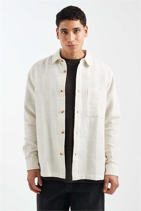 Рубашка с небрежной текстурой в клетку артикул 150505515