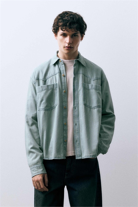 Рубашка в ковбойскую полоску артикул 155471292