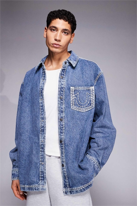 Джинсовая рубашка Super QT артикул 154585962