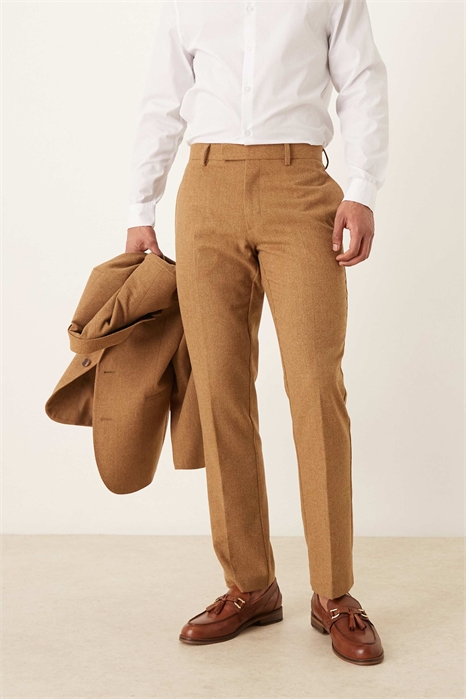 Брюки для костюма из смешанной шерсти, приталенного кроя артикул 150369635